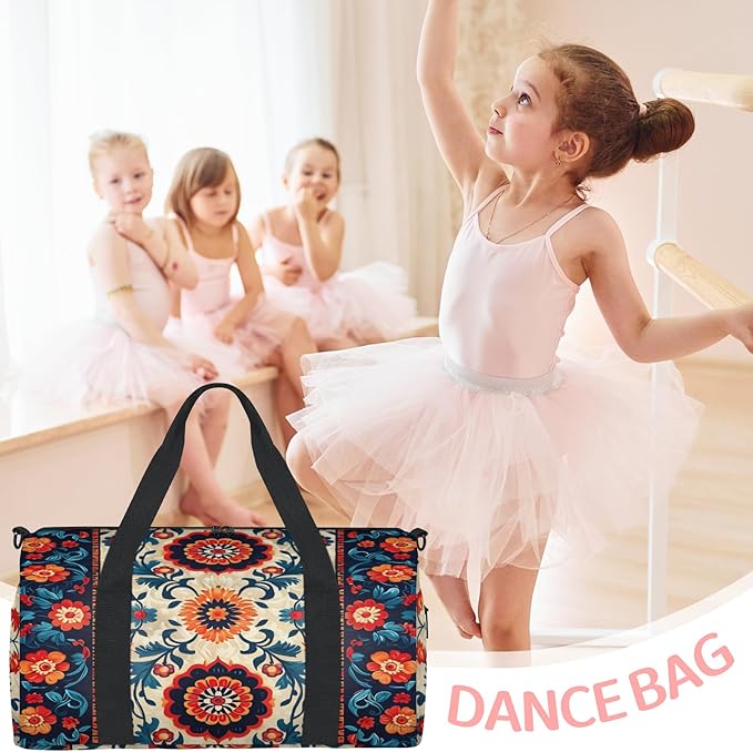 Abstract Colorful Flower Travel Duffle Bag for Women Men, Overnight Weekender Bag, Carry on Tote for Sport Gym