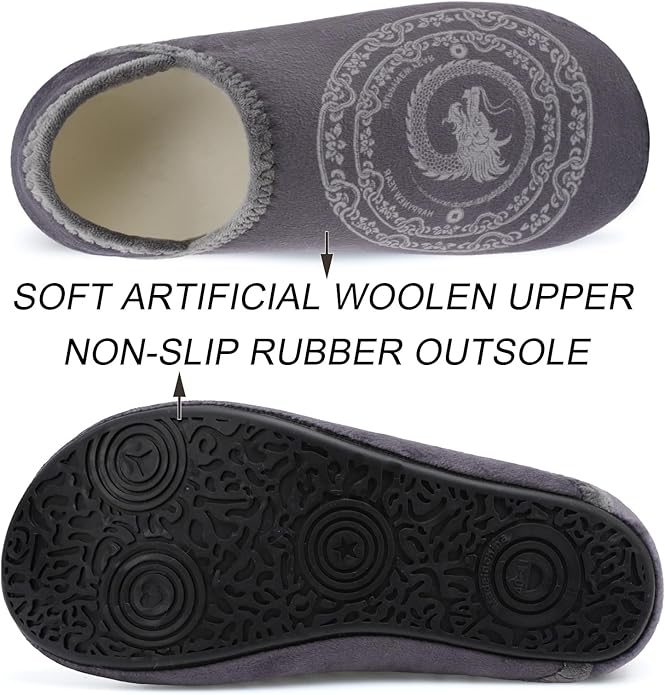 Scurtain Unisex Adults Rubber Sole Slippers