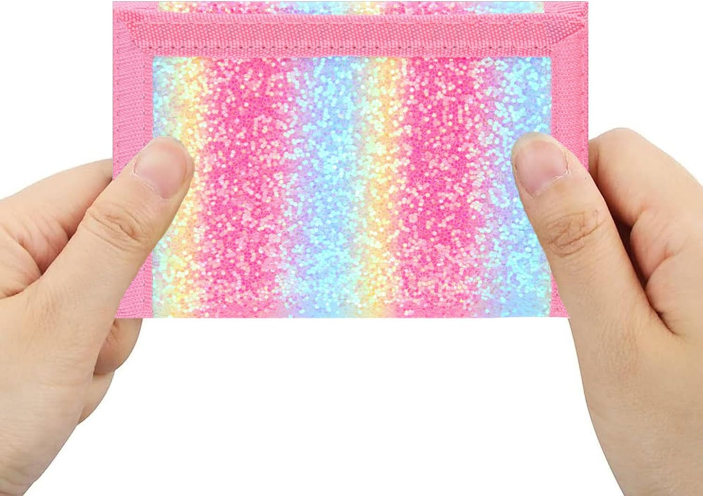 NEICY RFID Blocking Canvas Wallet for Men and Women - Camo Trifold Outdoor Sports Wallets with Magic Sticker for Teen Kids (Rainbow7)