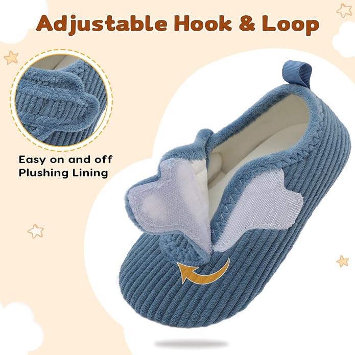 LeIsfIt Toddler Slippers Boys Girls House Shoes Soft Warm Kids House Slippers Slip on Cozy Bedroom Sock Shoes Non-slip Indoor Outdoor Slipper Shoe