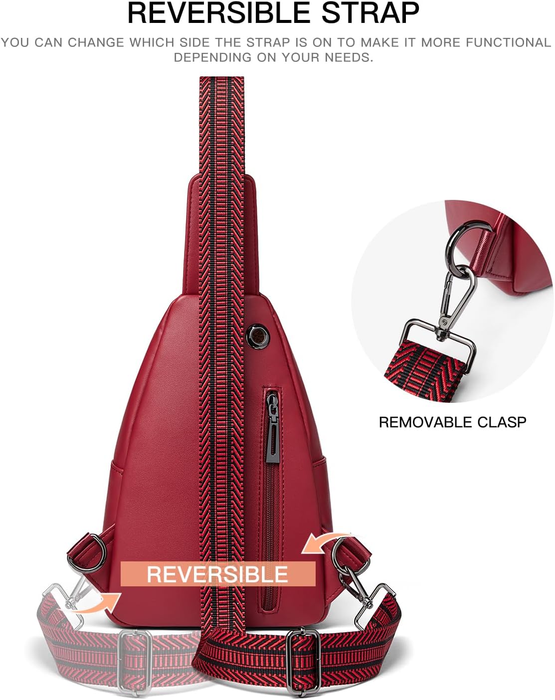 Sling Bag For Women Fanny Pack Crossbody Travel Shoulder Belt Bags Tote Backpack Purse Faux Leather