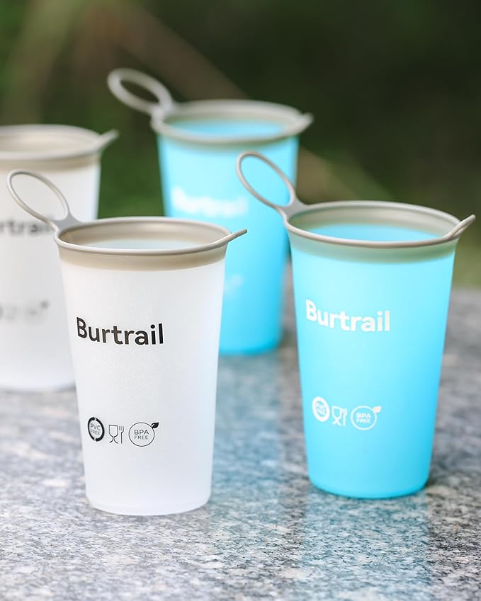 200 ml/6.8 oz-2Pack-Collapsible Cup TPU Running Water Cup Foldable Reusable Protable for Running,Backpacking,Traveling,Climbing,Marathon-BPA Free,SkyBlue