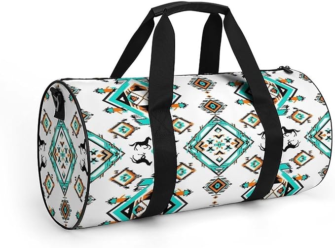 Weekender Carry on Beach Yoga Overnight Luggage Bag Southwestern Aztec Horse Gym Sports Duffle Bag Dance Gymnastics Bags
