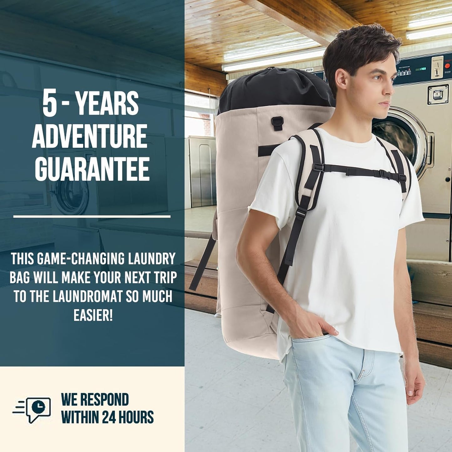 Laundry Bag Extra Large Heavy Duty, 115L Laundry Backpack, College Laundry Bag with Straps, Backpack Laundry Bags with 4 Pockets, Dorm Essential, Laundry Bags for Dorm Room, Apartment, Laundromat