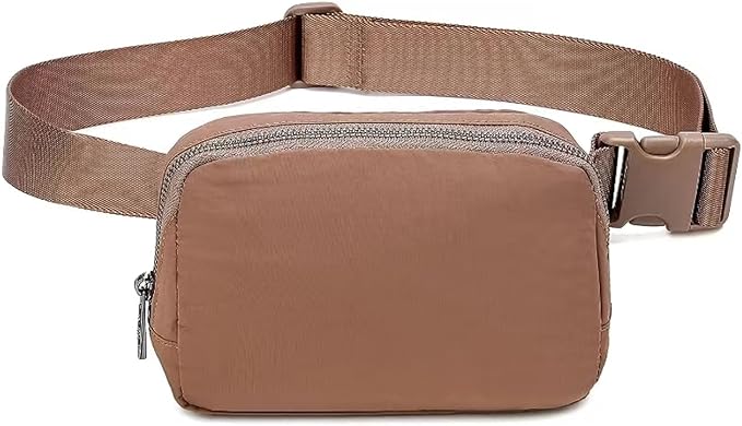 Belt Bag for Women Fanny Pack Dupes, Fashion Crossbody Waist Pack Bag with Adjustable Strap, Everywhere Belt Bag for Travel Outdoors Running Hiking(Brown)