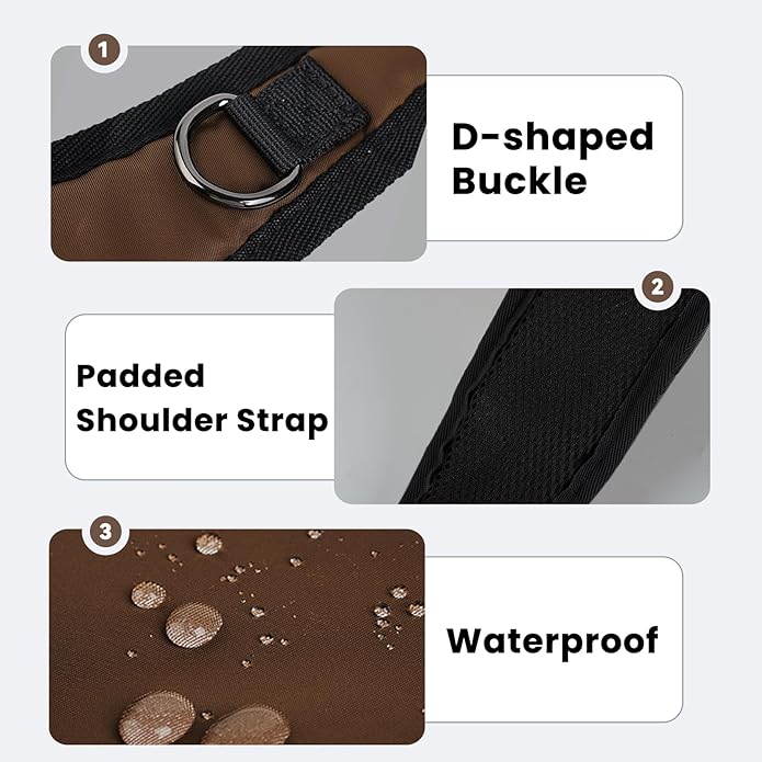 Sling Bag, Crossbody Bag with Zipper Lock, RFID & Water Resistant for Women and Men Small Chest Bag for Travel Casual