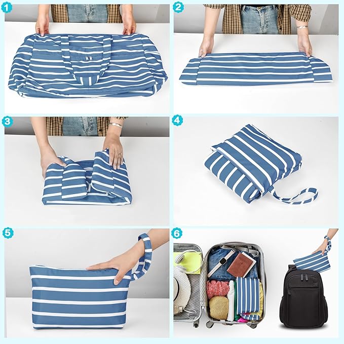 HUANLANG Extra Large Beach Bag Waterproof Beach Totes Bags for Women Men,Pool Bag with Zipper Wet Pocket