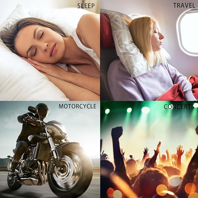 Earplugs for Sleeping, 33db Noise Canceling Ear Plugs, Waterproof Reusable Noise Canceling Earplugs for Concerts, Motorcycles, Travel and Hearing Protection - 8 Ear Tips in XS/S/M/L, White