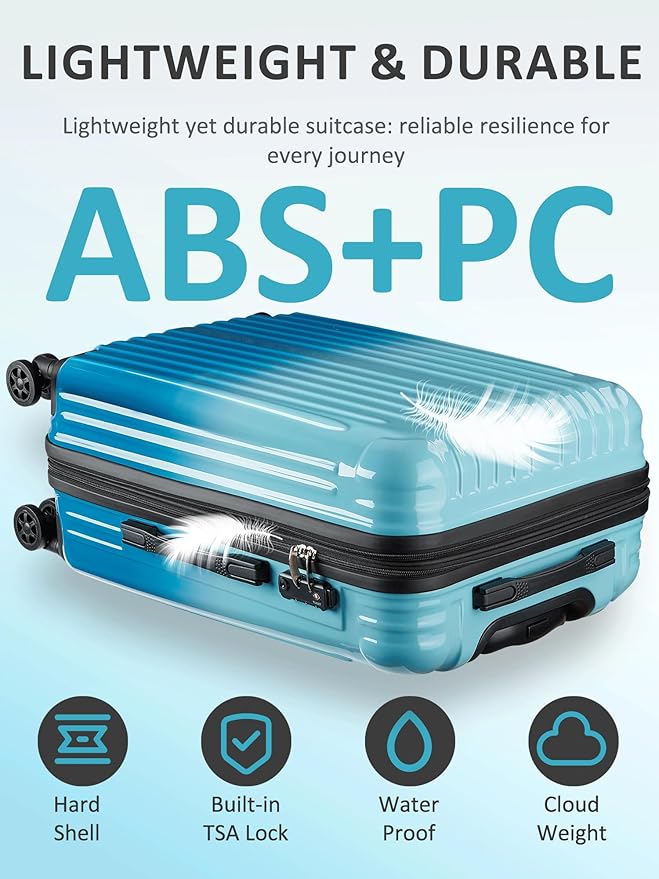 27 inch Luggage - Airline Approved Suitcases with Spinner Wheels, Built-In TSA Lock,Hard Shell Expandable Suitcases