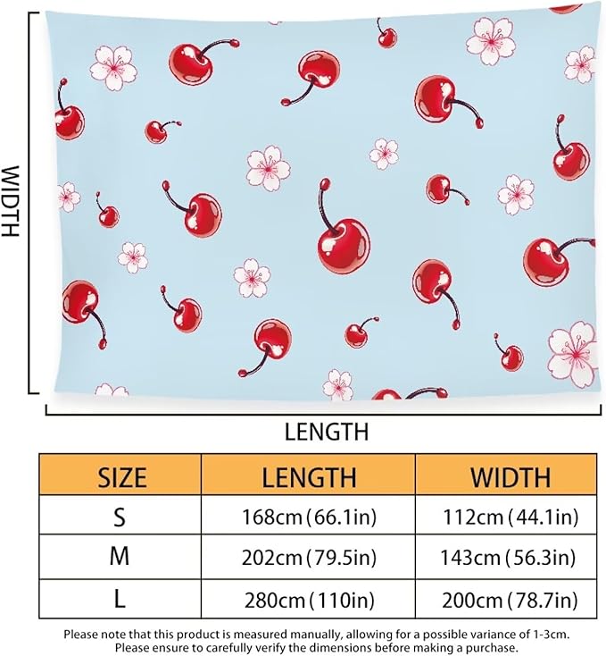 Beach Towel for Women Wen, Quick Dry, Sand Free - Absorbent Compact, Lightweight Beach Bathing Towels for Swimming Pool Camping Large (280x200cm, 110x78IN) Red Cherry Flower Print