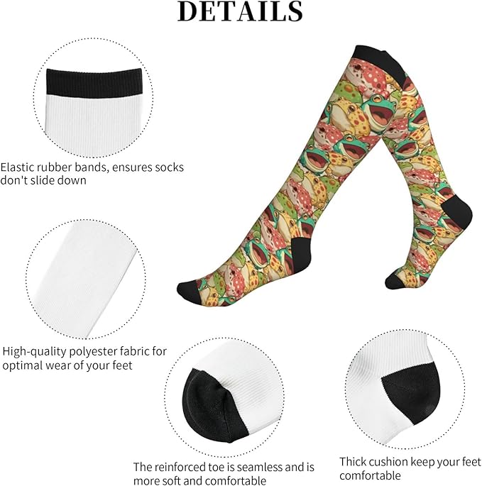 Compression Socks Knee High Circulation Support Socks For Women Men Athletic Running Work Hiking Cycling Travel