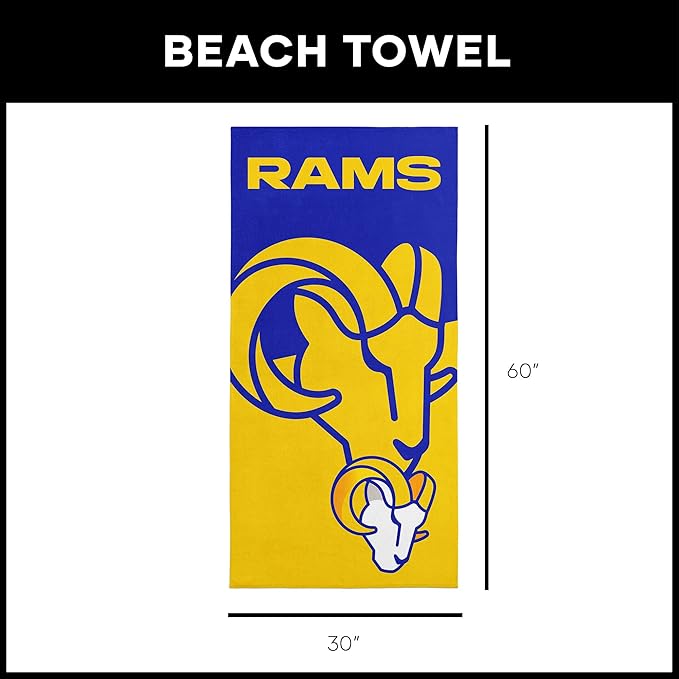 Northwest NFL Oversized Microfiber Beach Towel, 60 x 70 Inches – Quick Dry, Sand Resistant, Lightweight, Highly Absorbent, Shibori Design