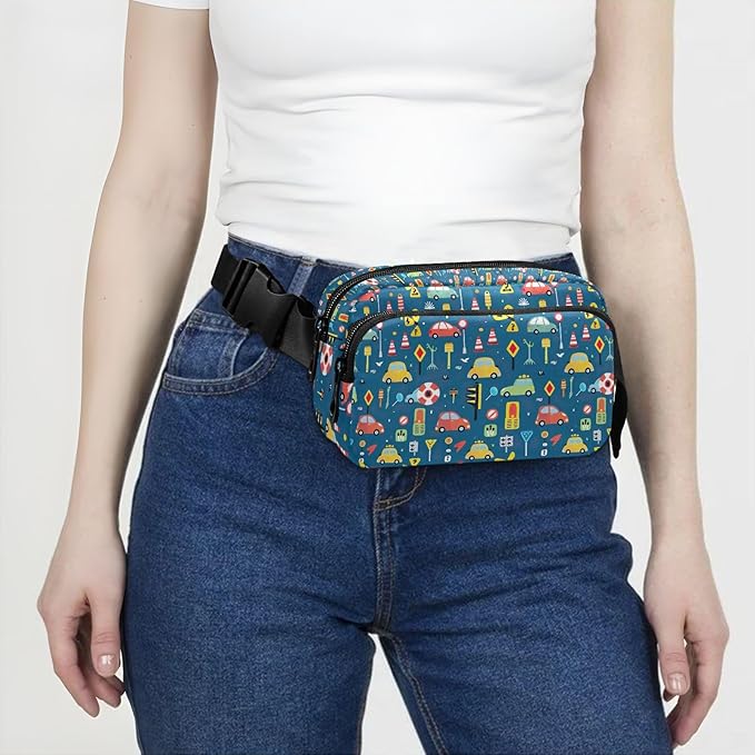 Kawaii Car Traffic Light Fanny Pack for Women Men Water Resistant Fashion Waist Packs with Adjustable Strap Belt Bag for Travel Workout Jogging Hiking 21219468