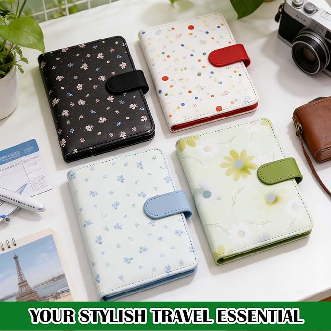 Melsbrinna Rfid Passport Holder for Travel women/Men, Cute Passport Wallet Rfid Blocking Card Slots, Rfid Passport Cover/CaseTravel Wallet, Passport Book Holder (1, floral green a)