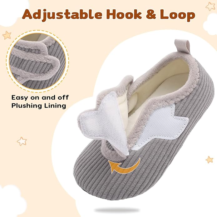 LeIsfIt Toddler Slippers Boys Girls House Shoes Soft Warm Kids House Slippers Slip on Cozy Bedroom Sock Shoes Non-slip Indoor Outdoor Slipper Shoe