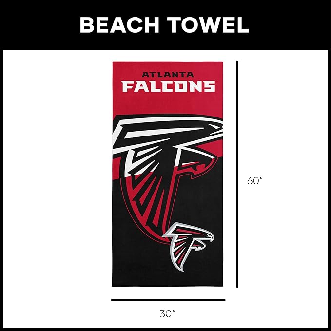 Northwest NFL Oversized Microfiber Beach Towel, 60 x 70 Inches – Quick Dry, Sand Resistant, Lightweight, Highly Absorbent, Shibori Design