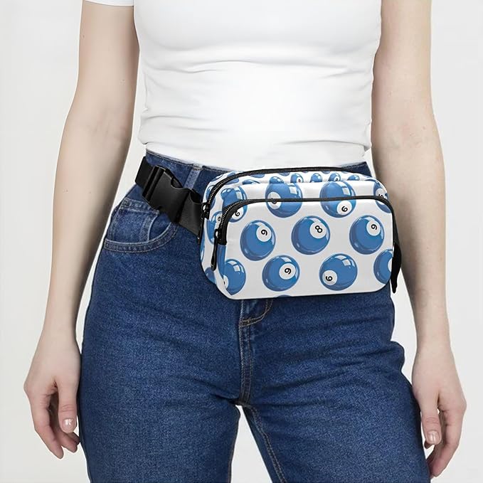 Funny Snooker Fanny Pack for Women Men Water Resistant Fashion Waist Packs with Adjustable Strap Belt Bag for Travel Workout Jogging Hiking 21220369