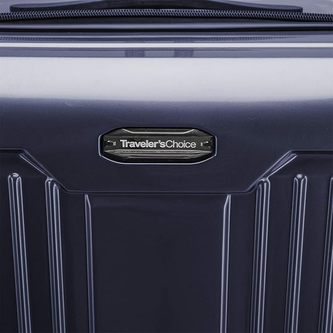 Traveler's Choice Ultimax II Polycarbonate Hardside Luggage with Spinner Wheels, Matte Navy, 31-Inch Large Trunk