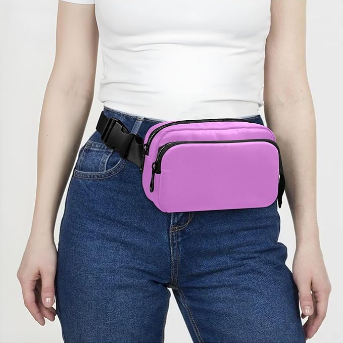 Fanny Pack for Women Men Water Resistant Fashion Waist Packs with Adjustable Strap Belt Bag for Travel Workout Jogging Hiking Violet