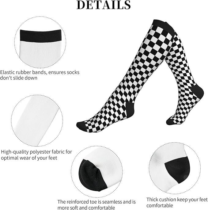 Compression Socks Knee High Circulation Support Socks For Women Men Athletic Running Work Hiking Cycling Travel