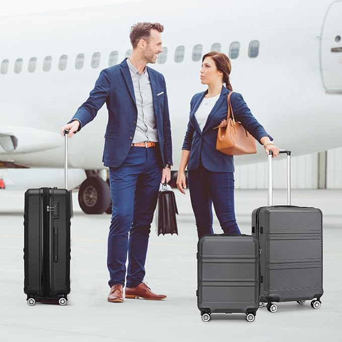 Kono 20" Carry on Luggage with Spinner Wheel TSA Lock, Lightweight PC+ABS Hardside Luggage Durable Small Carry on Suitcase Grey