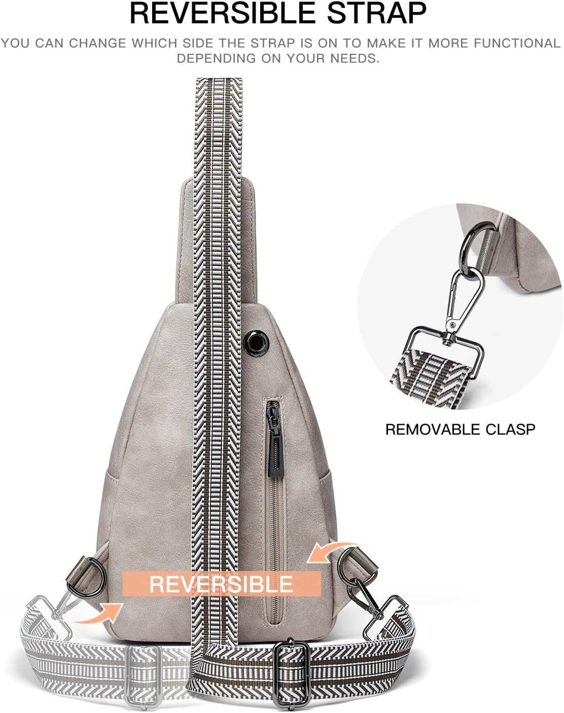 Sling Bag For Women Fanny Pack Crossbody Travel Shoulder Belt Bags Tote Backpack Purse Faux Leather