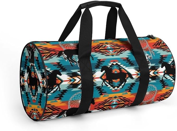 Gym Sports Duffle Bag Southwest Aztec Turquoise Weekender Carry on Beach Yoga Overnight Luggage Bag Travel Training Workout Bags