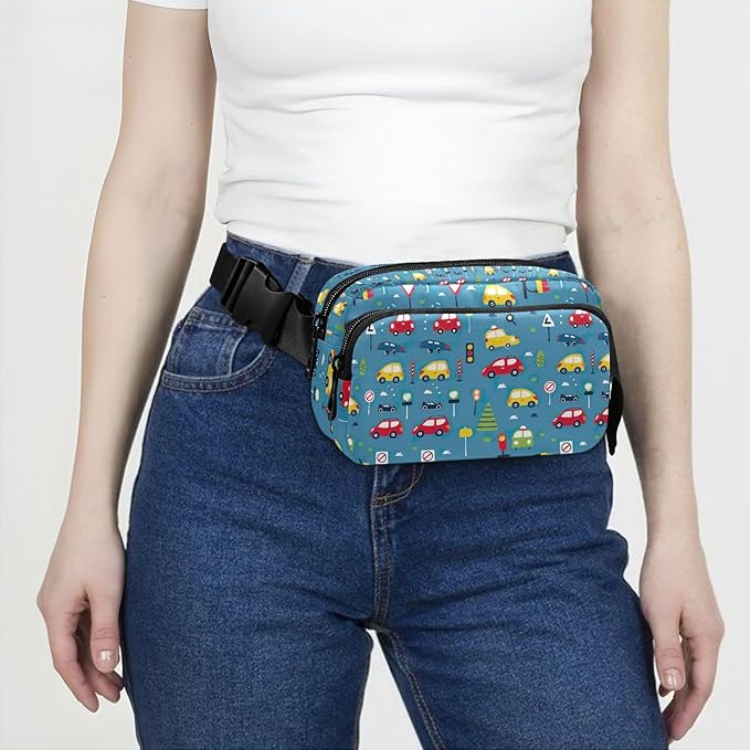 Kawaii Car Traffic Light Fanny Pack for Women Men Water Resistant Fashion Waist Packs with Adjustable Strap Belt Bag for Travel Workout Jogging Hiking 21219463