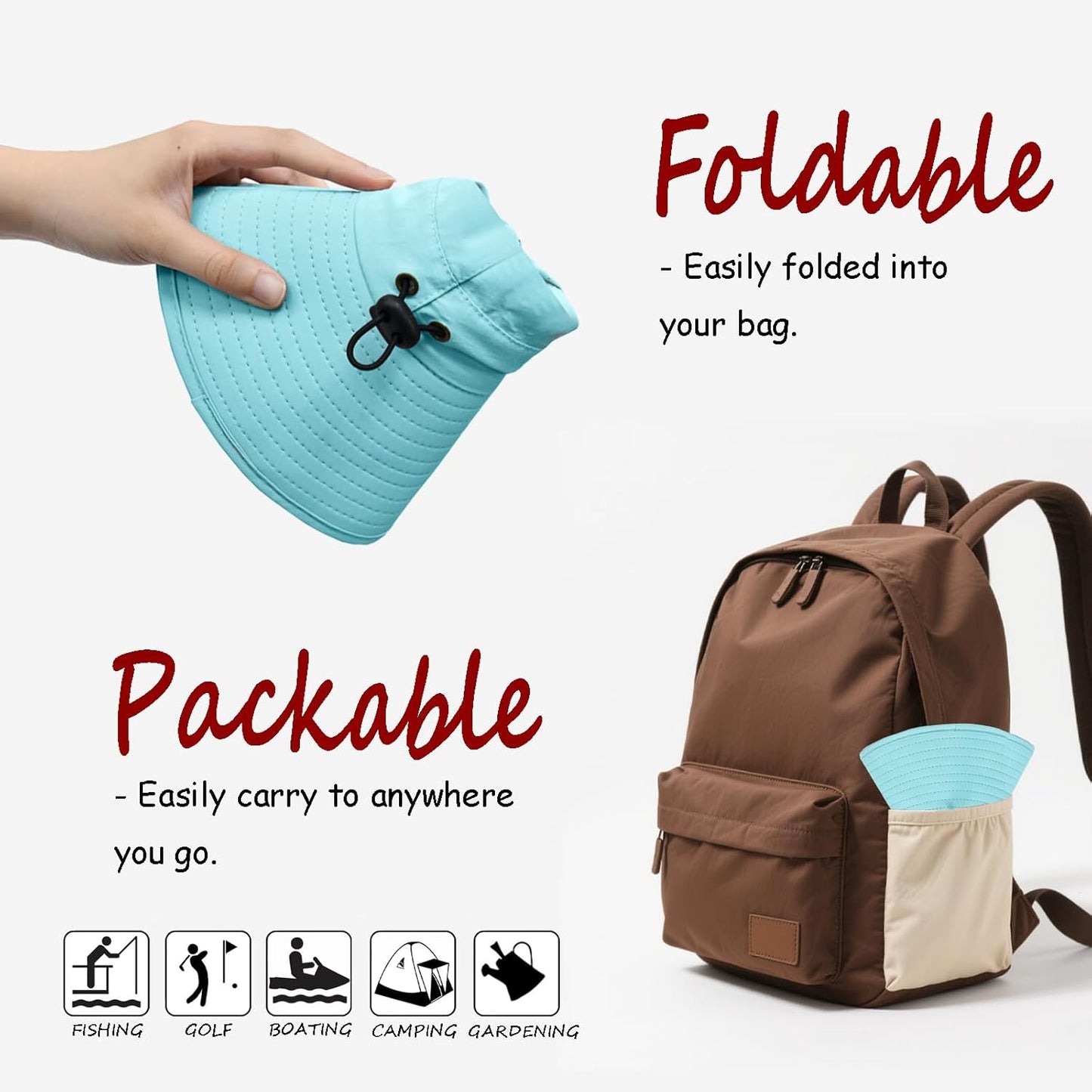 ZOORON Sun Hat for Men Women Fishing Hat with Neck Flap Wide Brim Bucket Hat UV Protection for Beach Camping Hiking