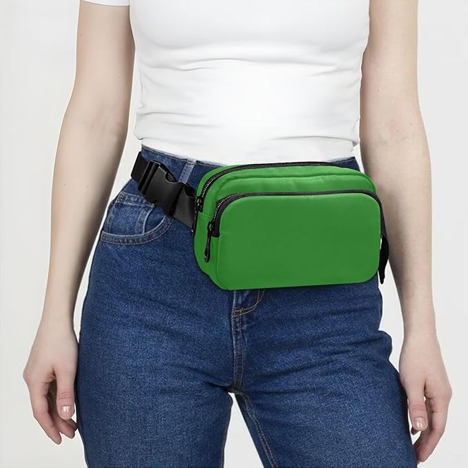 Fanny Pack for Women Men Water Resistant Fashion Waist Packs with Adjustable Strap Belt Bag for Travel Workout Jogging Hiking Forest Green