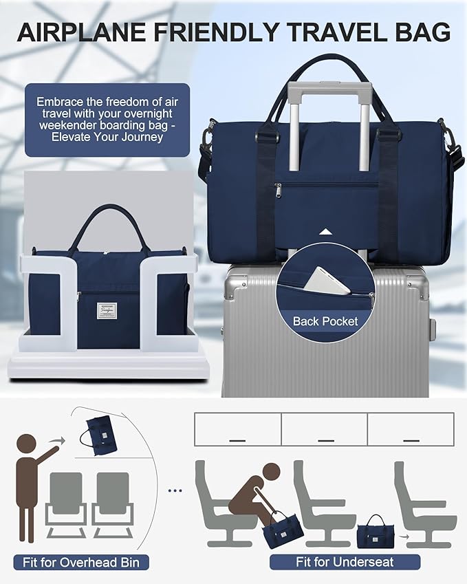 Gym Bag Womens Mens with Shoes Compartment and Wet Pocket Travel Duffel Bags for Women for Plane Sport Gym Tote Bags Swimming Yoga Waterproof Weekend Overnight Bag Carry on Bag Hospital Holdalls