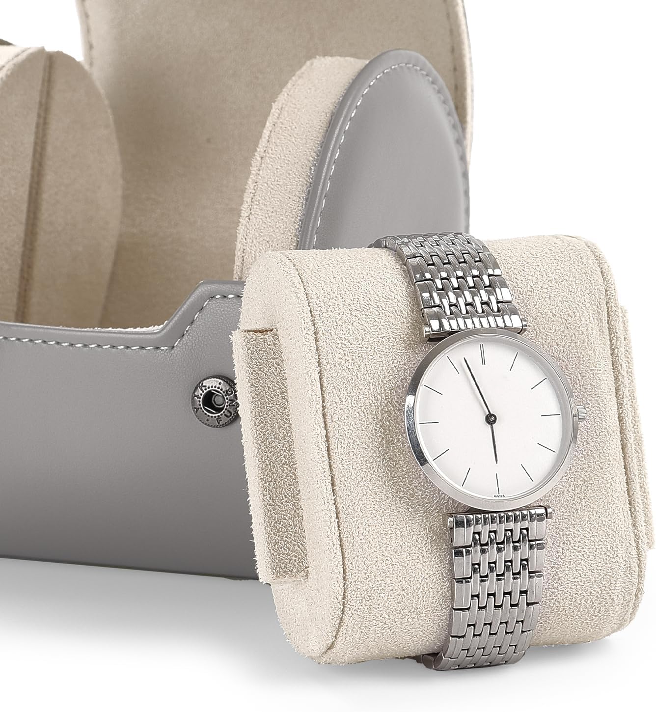 Oirlv Luxury Leather Watch Storage Case Watch Box for Mens Jewelry Organizer Case Jewelry Gift Box for Birthday Fathers Day Anniversary(1 slot, Grey)