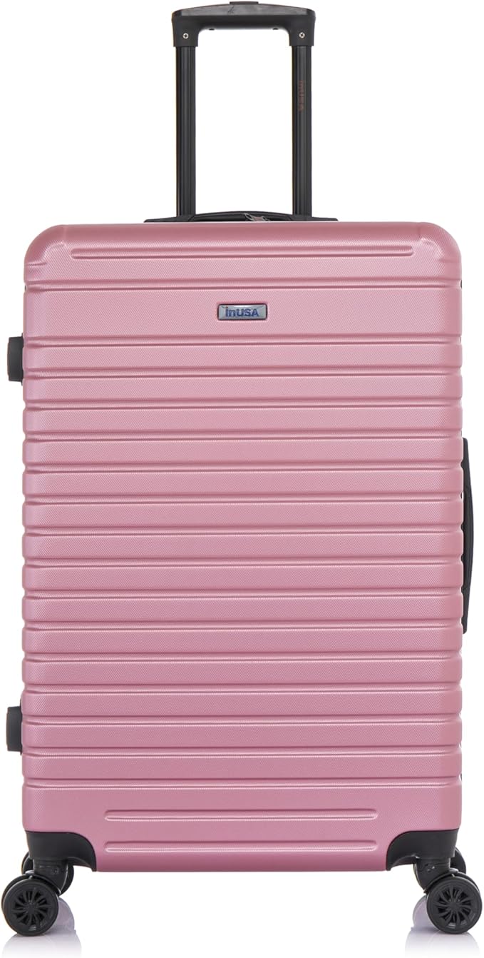 InUSA DEEP Luggage with GEL Handle | Spacious Traveling Suitcases, Travel Suitcase with Dual Spinner Wheels and Studs | 28 Inch Large Hardside Luggage | Rose Gold
