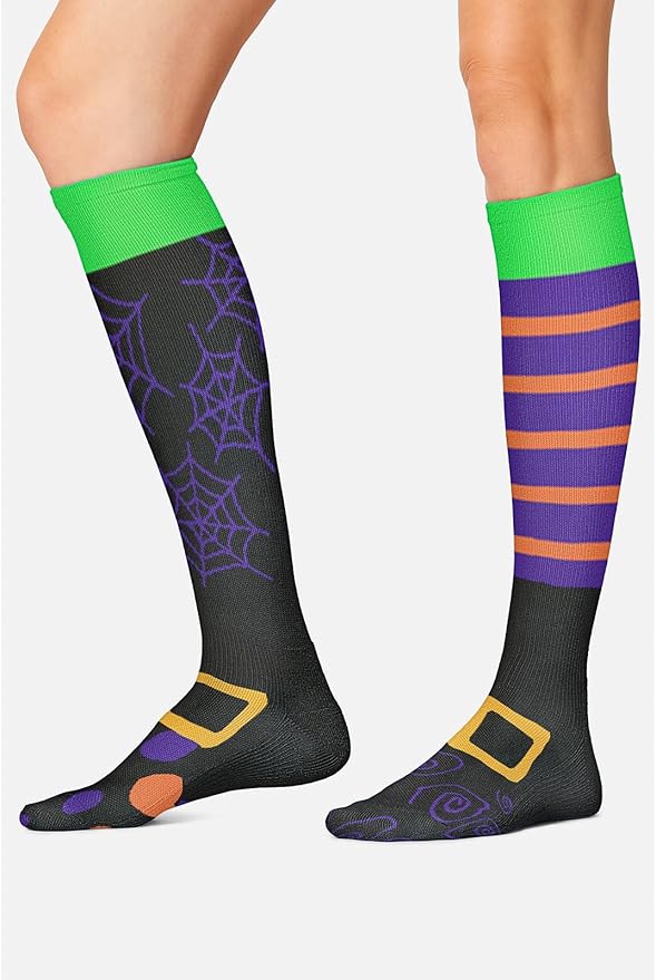 Cherokee Women's 10-15mmHg Compression Socks – Fun Print Knee Highs with Light Support, Soft Feel - PRINTSUPPORT