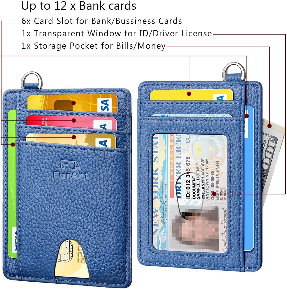 FurArt Slim Minimalist Wallet, Front Pocket Wallets, RFID Blocking, Credit Card Holder for Men & Women