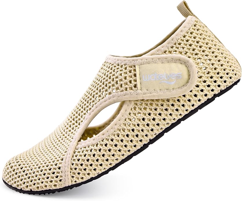 WateLves Water Shoes for Women Men Swim Beach Aqua Socks House Slippers Quick Dry Barefoot Travel Shoes with Adjustable Magic Tape for Pool Diving Boating Yoga