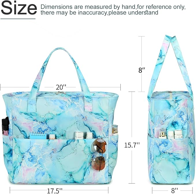 LEDAOU Beach Bag Waterproof Sandproof Women Beach Tote Pool Bag with Zipper for Swim Gym Grocery Travel with Wet Pocket | Sandproof, with Zipper, for Gym, Grocery, Travel, with Wet Pocket