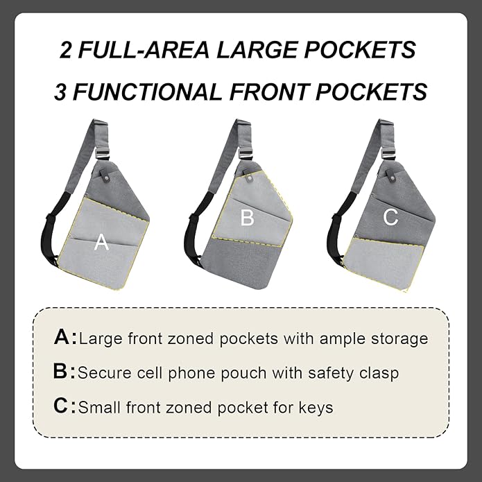 Anti Theft Crossbody Travel Bags Mens Sling Bag Over the Shoulder Bags for Women Gifts for Travelers