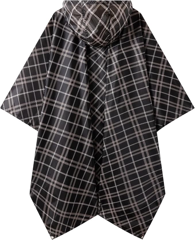 Hooded Rain Poncho for Adults - Waterproof Rain Coat and Lightweight Jacket 3-in-1 Multi-Function with Pockets