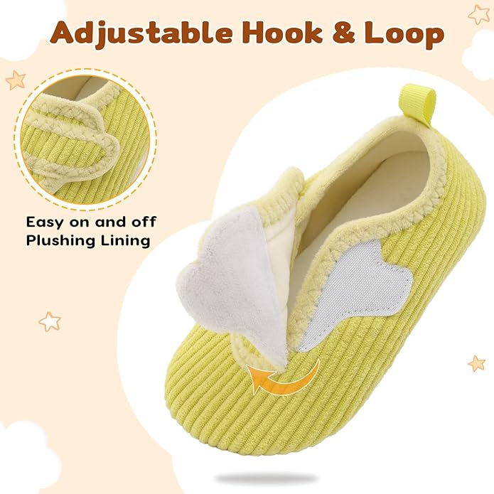 LeIsfIt Toddler Slippers Boys Girls House Shoes Soft Warm Kids House Slippers Slip on Cozy Bedroom Sock Shoes Non-slip Indoor Outdoor Slipper Shoe