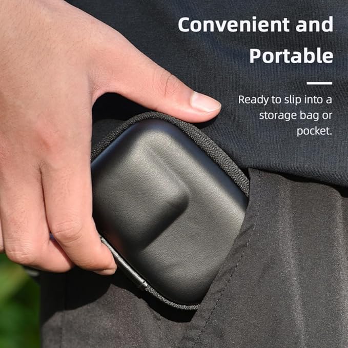 Carrying Case for DJI Osmo Action 5 Pro/6/4/3, Small Storage Bag for GoPro, PU Hard Travel Protector Case for Insta360 Ace/Ace Pro/2 with Wrist Strap & Carabiner Protective Accessories(Black)