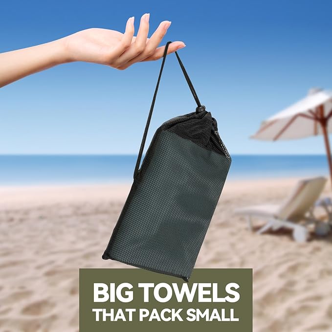 Microfibre Towel Extra Large for Beach, Travel, Swimming, Bath– Quick Dry, Ultra Compact, Sand Free, Lightweight & Super Absorbent(Gray,78x35 in)