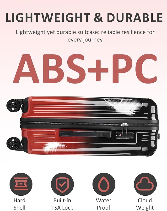 Carry on Luggage - Airline Approved Suitcases with Spinner Wheels, Built-In TSA Lock,Hard Shell Expandable Suitcases