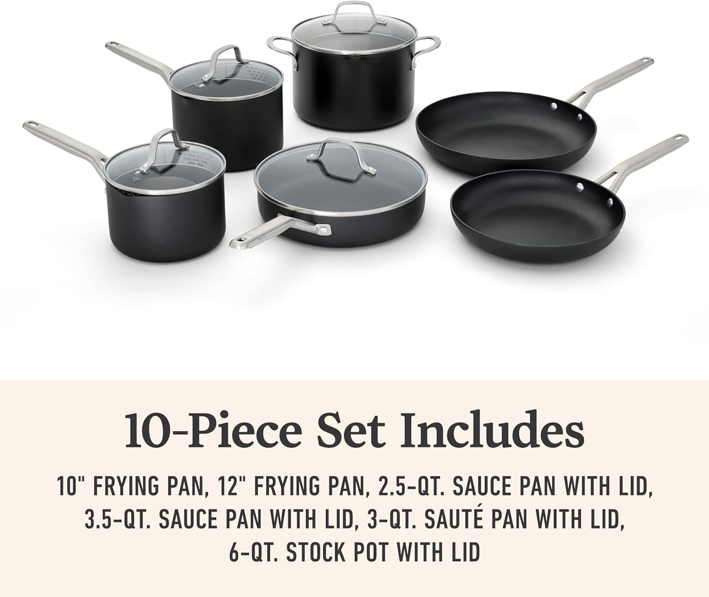 Calphalon® Hard-Anodized Nonstick 10-Piece Cookware Set