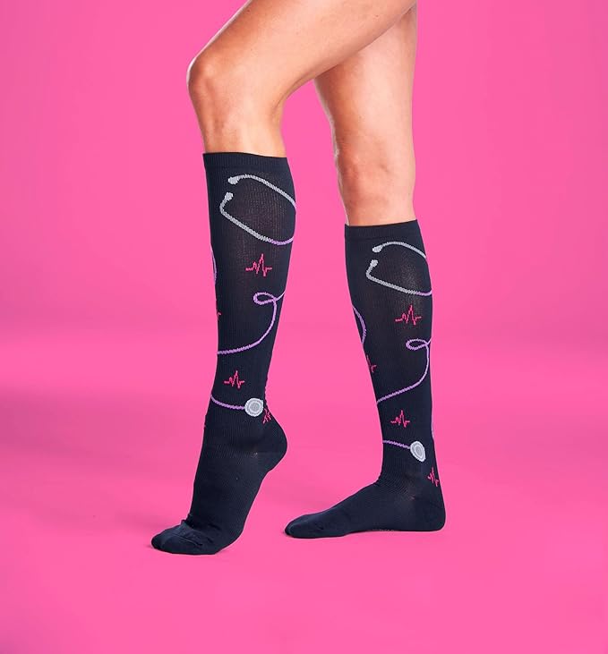 Nurse Mates Women's Calf Socks | 12-14 mmHg Compression | Superior Support & Comfort | 1 Pair