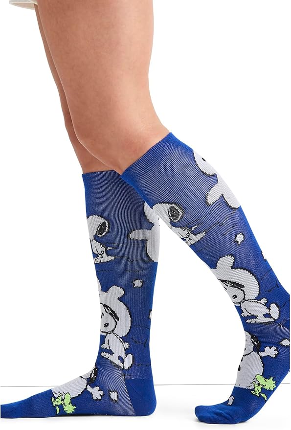 Cherokee Women's 10-15mmHg Compression Socks – Fun Print Knee Highs with Light Support, Soft Feel - PRINTSUPPORT