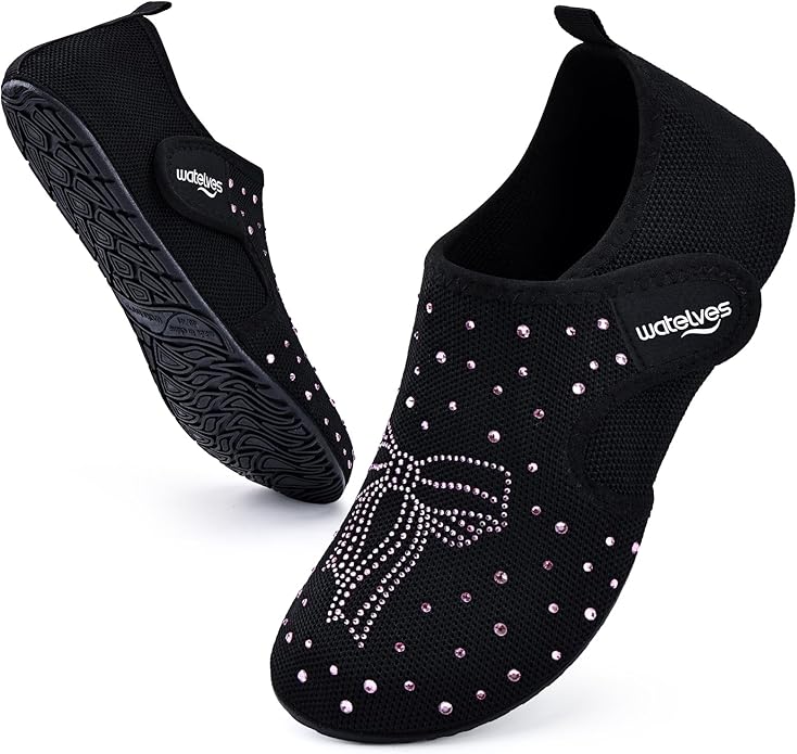 WateLves Water Shoes for Women Men Swim Beach Aqua Socks House Slippers Quick Dry Barefoot Travel Shoes with Adjustable Magic Tape for Pool Diving Boating Yoga