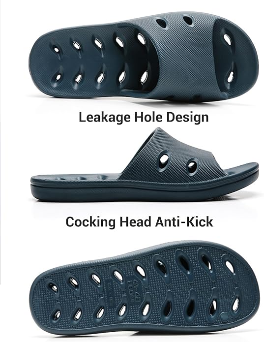 Shower Shoes Quick Dry Non-Slip Women Slippers Sandals Men Bathroom Flip-Flops for College Dorm Room Essentials Shower Sandals Slides Pool Gym Spa
