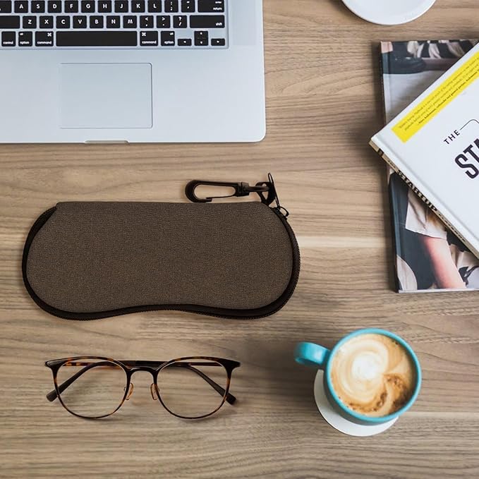 MoKo Sunglasses Soft Case Ultra Light Neoprene Zipper Eyeglass Case for Men Women