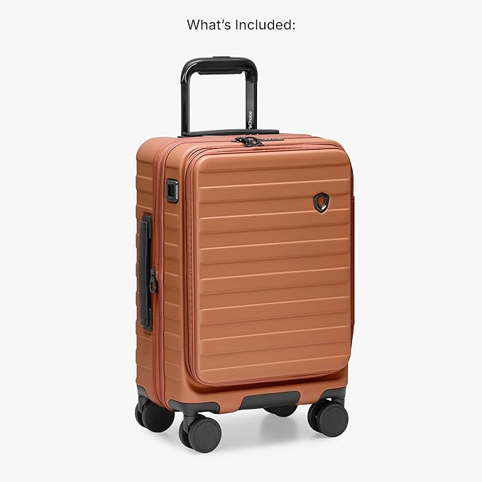 Traveler's Choice Novia Top Opening Expandable Polycarbonate Luggage with Spinner Wheels, Autumn Leaves, 21-Inch Carry-on